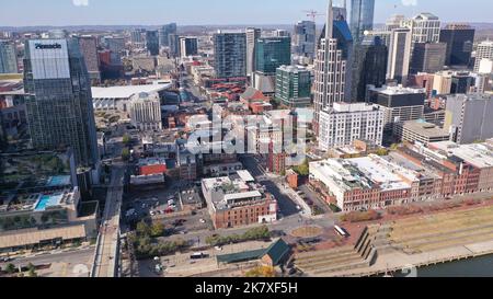 Antenne de Broadway Street Downtown Nashville Tennessee Banque D'Images