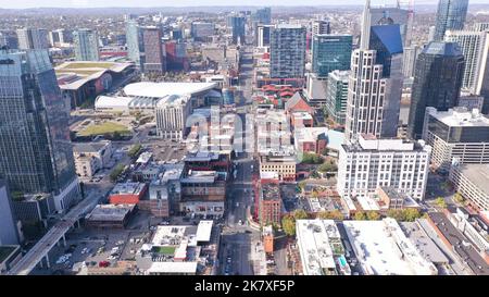 Antenne de Broadway Street Downtown Nashville Tennessee Banque D'Images