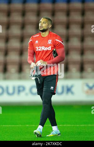 Wigan, Royaume-Uni. 19th octobre 2022. Zack Steffen #1 de Middlesbrough se réchauffe pendant le match de championnat de Sky Bet Wigan Athletic vs Middlesbrough au stade DW, Wigan, Royaume-Uni, 19th octobre 2022 (photo de Phil Bryan/News Images) à Wigan, Royaume-Uni le 10/19/2022. (Photo de Phil Bryan/News Images/Sipa USA) Credit: SIPA USA/Alay Live News Banque D'Images