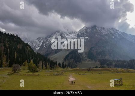 Sonamarg, Inde. 19th octobre 2022. Les touristes indiens apprécient une balade à cheval pendant une journée d'automne à Sonamarg, à environ 100kms de Srinagar, la capitale estivale de Jammu-et-Cachemire. (Photo de Saqib Majeed/SOPA Images/Sipa USA) crédit: SIPA USA/Alay Live News Banque D'Images