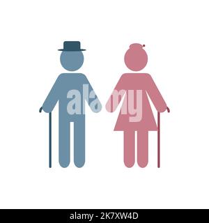 Les grands-parents coupent une silhouette isolée sur fond blanc. Illustration vectorielle Illustration de Vecteur