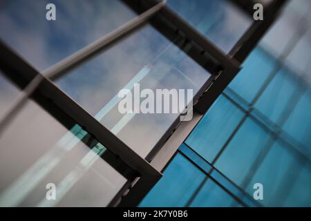 Gros plan d'un élément architectural créant une image abstraite qui peut être utilisée comme arrière-plan Banque D'Images