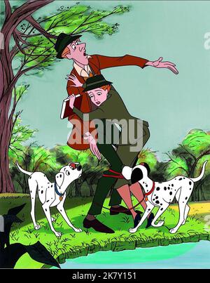 Roger Ratcliffe, Anita, Pongo & Perdita film: Cent un dalmatien; 101 Dalmatiens (USA 1961) Regie: Clyde Geronimi, Hamilton Luske, Wolfgang Reitherman, Directeur: Geronimi, Luske, Reitherman 25 janvier 1961 **AVERTISSEMENT** cette photographie est destinée à un usage éditorial exclusif et est protégée par les droits d'auteur de WALT DISNEY et/ou du photographe attribué par la Société de film ou de production et ne peut être reproduite que par des publications dans le cadre de la promotion du film ci-dessus. Un crédit obligatoire pour WALT DISNEY est requis. Le photographe doit également être crédité lorsqu'il est connu. Aucune utilisation commerciale ne peut l'être Banque D'Images