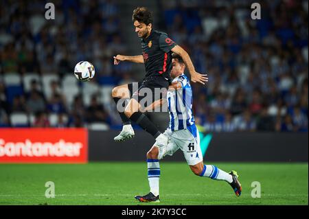 Pendant le match de la Liga entre Real Sociedad et RCD Mallorca joué au stade Reale Arena sur 19 octobre 2022 à San Sebastian, Espagne. (Photo de Cesar Ortiz / PRESSIN) Banque D'Images