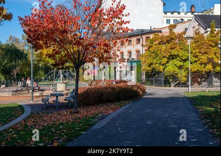 : Parc de la ville de Stromparken à l'automne en Suède. Norrkoping est une ville industrielle historique de Suède. Banque D'Images