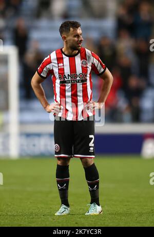 Coventry, Royaume-Uni. 19th octobre 2022. George Baldock de Sheffield Utd pendant le match de championnat Sky Bet à la Coventry Building Society Arena, Coventry. Crédit photo à lire : Darren Staples/Sportimage crédit : Sportimage/Alay Live News Banque D'Images
