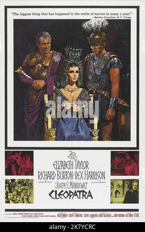 Affiche de film Cleopatra (USA/UK/CH 1963) réalisateur : Joseph L. Mankiewicz 12 juin 1963 **AVERTISSEMENT** cette photographie est réservée à un usage éditorial et est protégée par les droits d'auteur de 20TH CENTURY FOX et/ou du photographe désigné par The film or production Company et ne peut être reproduite que par des publications dans le cadre de la promotion du film ci-dessus. Un crédit obligatoire pour 20TH CENTURY FOX est requis. Le photographe doit également être crédité lorsqu'il est connu. Aucune utilisation commerciale ne peut être accordée sans autorisation écrite de The film Company. Banque D'Images