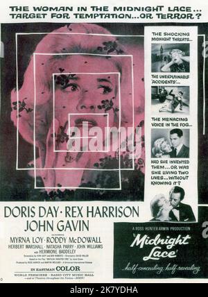 Doris Day film Poster film: Minuit Lace (USA 1960) Directeur: David Miller 13 octobre 1960 **AVERTISSEMENT** cette photographie est destinée à un usage éditorial exclusif et est le copyright des IMAGES UNIVERSELLES et/ou du photographe attribué par la Société de film ou de production et ne peut être reproduite que par des publications en conjonction avec la promotion du film ci-dessus. Un crédit obligatoire pour LES PHOTOS UNIVERSELLES est requis. Le photographe doit également être crédité lorsqu'il est connu. Aucune utilisation commerciale ne peut être accordée sans l'autorisation écrite de la Société du film. Banque D'Images