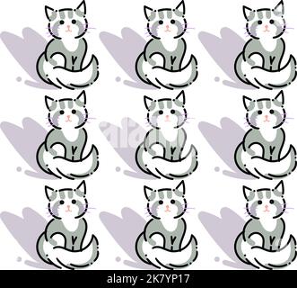 Motifs vectoriels sans couture faits de chatons minimalistes amusants Illustration de Vecteur