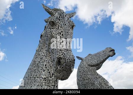 Les Kelpies sont un monument à l'héritage équestre de toute l'Écosse. Les Kelpies à Falkirk. Andy Scott sculpteur Banque D'Images