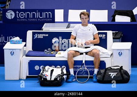Anvers, Belgique. 19th octobre 2022. Belge Michael Geerts photographié lors du premier match entre les hommes des Geerts Belges et le Thiem autrichien au tournoi européen Open de tennis ATP, à Anvers, le mercredi 19 octobre 2022. BELGA PHOTO LAURIE DIEFFEMBACQ crédit: Belga News Agency/Alay Live News Banque D'Images