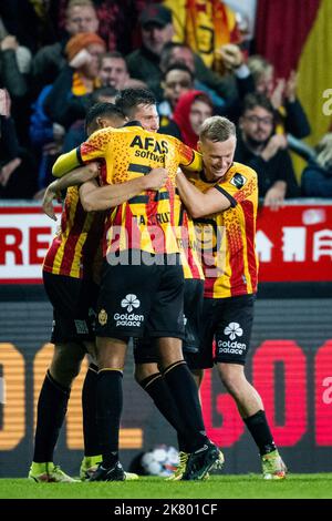 Jordi Vanlerberghe de Mechelen célèbre après avoir marqué lors d'un match de football entre KV Mechelen et Standard de Liège, le mercredi 19 octobre 2022 à Mechelen, le 13 e jour de la première division du championnat belge « Jupiler Pro League » 2022-2023. BELGA PHOTO JASPER JACOBS Banque D'Images