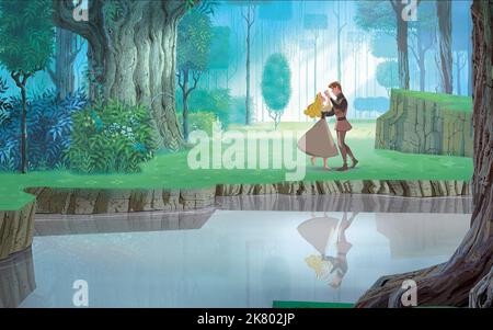 Princess Aurora & Prince Phillip film Sleeping Beauty (USA 1959) réalisateur : Clyde Geronimi 29 janvier 1959 **AVERTISSEMENT** cette photographie est réservée à un usage éditorial et est la propriété de DISNEY et/ou du photographe désigné par le film ou la société de production et ne peut être reproduite que par des publications en liaison avec la promotion du film ci-dessus. Un crédit DISNEY obligatoire est requis. Le photographe doit également être crédité lorsqu'il est connu. Aucune utilisation commerciale ne peut être accordée sans autorisation écrite de The film Company. Banque D'Images