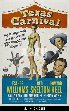 Film Poster film: Texas Carnival (1951) Directeur: Charles Walters 05 octobre 1951 **AVERTISSEMENT** cette photographie est à usage éditorial exclusif et est le droit d'auteur de MGM et/ou le photographe assigné par la Société de film ou de production et ne peut être reproduite que par des publications en conjonction avec la promotion du film ci-dessus. Un crédit obligatoire pour MGM est requis. Le photographe doit également être crédité lorsqu'il est connu. Aucune utilisation commerciale ne peut être accordée sans l'autorisation écrite de la Société du film. Banque D'Images