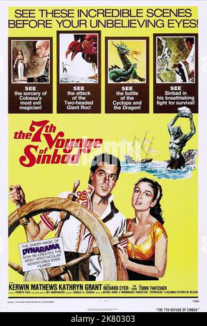 Kerwin Mathews & Kathryn Grant Poster film: The 7th Voyage of Sinbad (1956) personnages: Sinbad, Princess Parisa Directeur: Nathan Juran 05 décembre 1958 **AVERTISSEMENT** cette photographie est à usage éditorial exclusif et est le droit d'auteur de COLUMBIA et/ou le photographe assigné par la Société de film ou de production et ne peut être reproduite que par des publications dans le cadre de la promotion du film ci-dessus. Un crédit obligatoire pour LA COLOMBIE est requis. Le photographe doit également être crédité lorsqu'il est connu. Aucune utilisation commerciale ne peut être accordée sans l'autorisation écrite de la Société du film. Banque D'Images