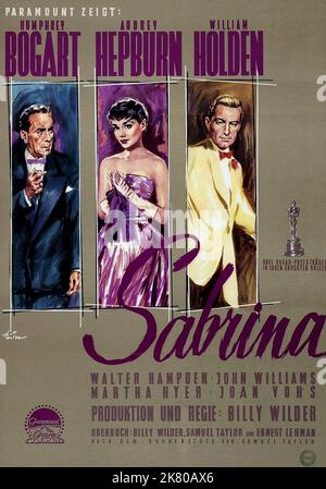 Humphrey Bogart, Audrey Hepburn & William Holden Poster film: Sabrina; Sabrina Fair (USA 1954) personnages: Linus Larrabee, Sabrina Fairchild & David Larrabee Directeur: Billy Wilder 03 septembre 1954 **AVERTISSEMENT** cette photographie est destinée à un usage éditorial seulement et est le droit d'auteur des IMAGES PARAMOUNT et/ou du photographe assigné par la Société de film ou de production et ne peut être reproduite que par des publications en conjonction avec la promotion du film ci-dessus. Un crédit obligatoire pour LES PHOTOS PARAMOUNT est requis. Le photographe doit également être crédité lorsqu'il est connu. Aucune utilisation commerciale ne peut être accordée Banque D'Images