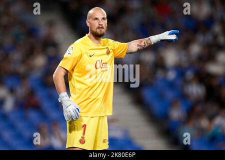 SAN SEBASTIAN, ESPAGNE - OCTOBRE 19: Predrag Rajkovic du RCD Mallorca réagit lors du match de la Liga Santander entre Real Sociedad et RCD Mallorca sur 19 octobre 2022 à la Reale Arena de San Sebastian, Espagne. Credit: Ricardo Larreina/AFLO/Alay Live News Banque D'Images