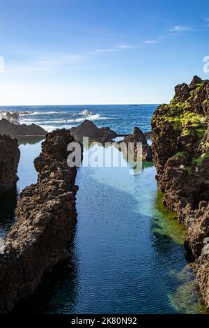 Municipalité de Porto Moniz sur l'île de Madère Banque D'Images
