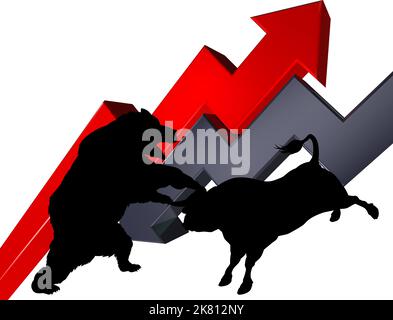 Bull vs Bear stock Market Wall Street concept Illustration de Vecteur