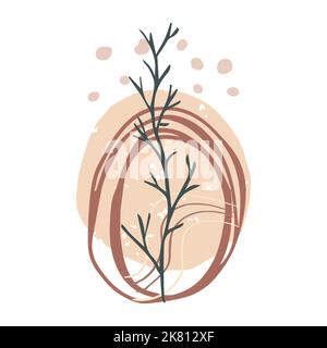 Affiche tendance minimaliste avec une composition abstraite de formes organiques dans le style de collage contemporain, peut être utilisé pour la décoration d'art mural, carte postale, conception de couverture. Illustration vectorielle Illustration de Vecteur