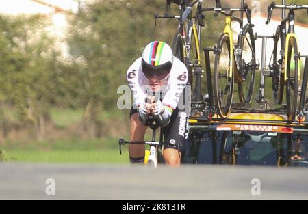 Tobias Foss de L'ÉQUIPE JUMBO-VISMA lors de l'UCI Chrono des Nations 2022, course cycliste sur 16 octobre 2022 aux Herbiers, France - photo Laurent Lairys / DPPI Banque D'Images