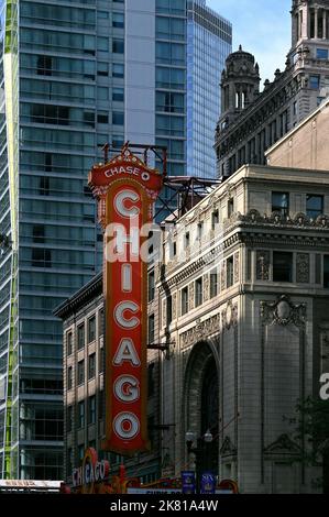 Chicago Theatre Downtown Chicago, Illinois, Vereinigte Staaten von Amerika Banque D'Images