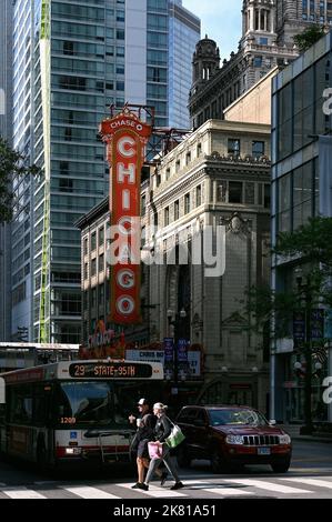 Chicago Theatre Downtown Chicago, Illinois, Vereinigte Staaten von Amerika Banque D'Images