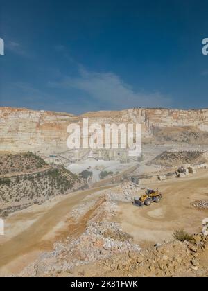 Carrière de marbre blanc, l'une des plus grandes d'Espagne, Pinoso, Alicante, Espagne Banque D'Images