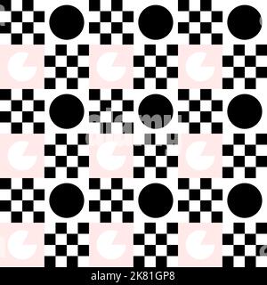 Motif vectoriel sans couture en formes géomentriques noires Illustration de Vecteur