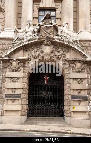 La cour criminelle centrale d'Angleterre, communément appelée Old Bailey de la rue dans laquelle elle se trouve, est un bâtiment de cour dans le centre de Londres, Banque D'Images