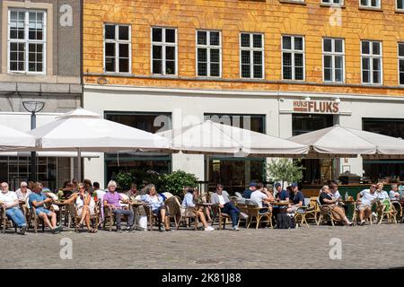 Centre-ville cafés en plein air à Copenhague Banque D'Images