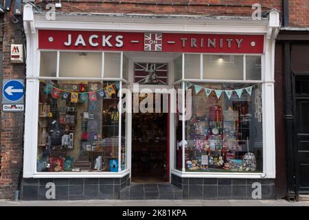 Jack on Trinity est une boutique de cadeaux et de souvenirs sur Trinity Street, Cambridge, Royaume-Uni Banque D'Images