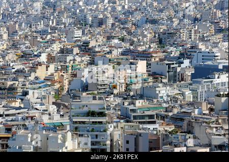 Quartier résidentiel dense à Athènes, Grèce Banque D'Images