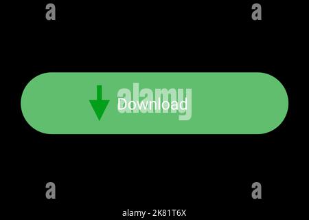 A Télécharger icône Télécharger bouton Charger symbole coloré géométrique Vert couleur Design Art logo site Web installer lien application mobile forme signe simple plat Illus Banque D'Images