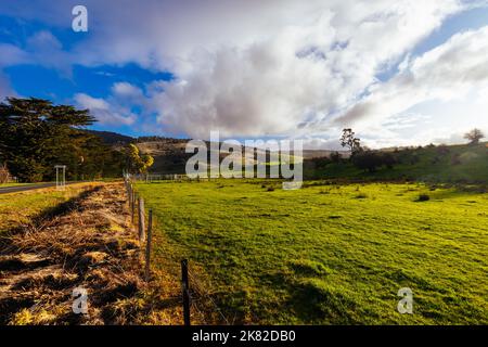 Paysage près de New Norfolk en Tasmanie Australie Banque D'Images