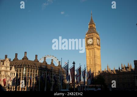 Big Ben et Parliament Square, Westminster, Londres, Royaume-Uni Banque D'Images