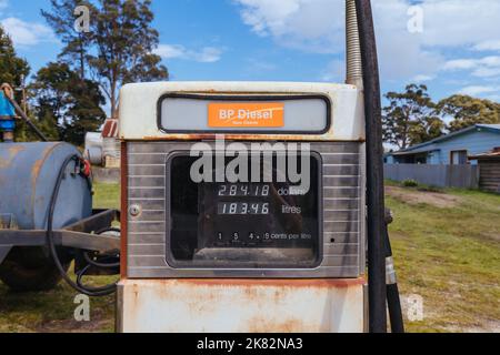 Herrick Gas Pump en Tasmanie, Australie Banque D'Images