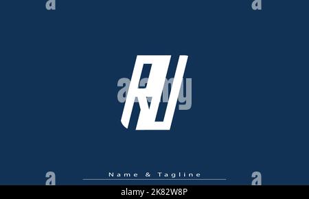 Lettres de l'alphabet initiales Monogram logo RU , UR Illustration de Vecteur