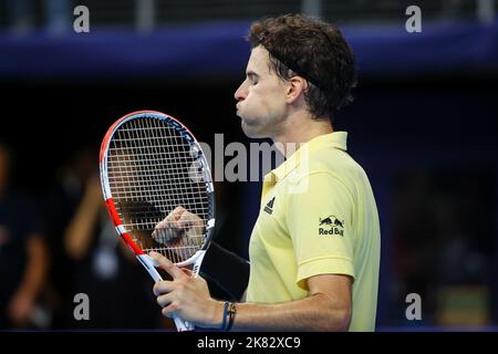 Anvers, Belgique. 20th octobre 2022. La manche masculin de 16 match entre le Thiem autrichien et le Cerundolo argentin, au tournoi européen Open de tennis ATP, à Anvers, le jeudi 20 octobre 2022. BELGA PHOTO DAVID PINTENS crédit: Belga News Agency/Alay Live News Banque D'Images