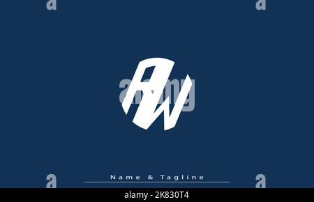 Lettres de l'alphabet initiales Monogram logo RW , WR Illustration de Vecteur
