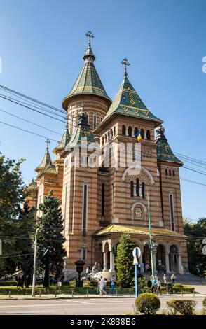 Cathédrale métropolitaine située sur la place de la victoire le 08 septembre 2017 à Timisoara. Banque D'Images