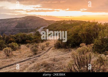 Coucher de soleil dans les montagnes Simien, Ethiopie Banque D'Images