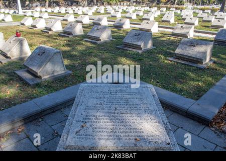 Les tombes soviétiques de la deuxième guerre mondiale au cimetière de Kerepesi - Pest Budapest, Hongrie Banque D'Images