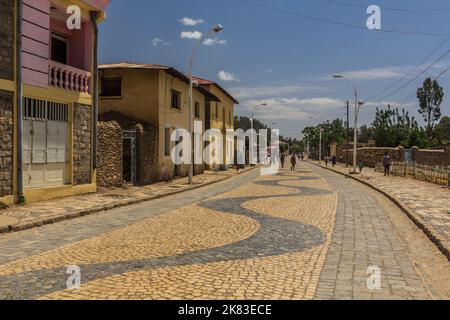 AXUM, ETHIOPIE - 19 MARS 2019 : vue sur une rue à Axum, Ethiopie Banque D'Images