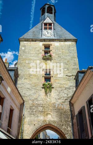 Amboise, Vallée de la Loire, en France célèbre tour d'horloge Banque D'Images