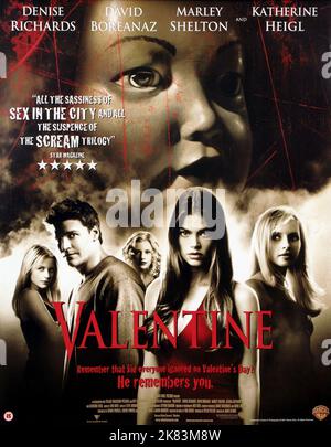 Film d'affiche : Valentine (2001) Directeur : Jamie Blanks 01 février 2001 **AVERTISSEMENT** cette photographie est destinée à un usage éditorial exclusif et est le copyright de WARNER BROS et/ou le photographe assigné par la Société de film ou de production et ne peut être reproduite que par des publications dans le cadre de la promotion du film ci-dessus. Un crédit obligatoire pour WARNER BROS est requis. Le photographe doit également être crédité lorsqu'il est connu. Aucune utilisation commerciale ne peut être accordée sans l'autorisation écrite de la Société du film. Banque D'Images