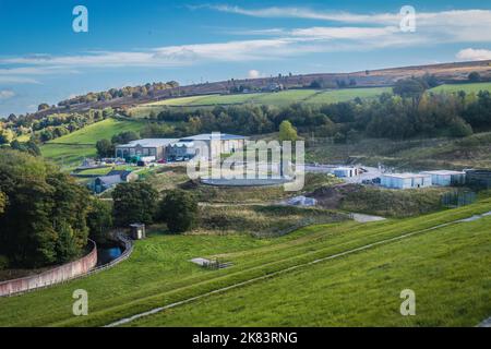 17.10.2022 Haworth, West Yorkshire, Royaume-Uni Sladen Valley Water Treatment Works près de Haworth, dans le West Yorkshire Banque D'Images