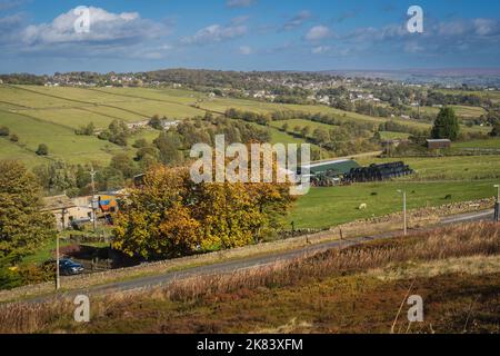 17.10.2022 Haworth, West Yorkshire, Royaume-Uni Voir l'accros à haworth dans West Yorkshire Banque D'Images