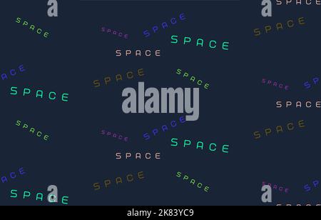 Motif vectoriel sans couture composé de lettres colorées, de mots Space et de lettres tendance Illustration de Vecteur