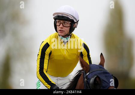 Après le Jockey Jason Hart, il est temps de se tourner vers le talkSPORT Maiden Stakes à l'hippodrome de Southwell. Date de la photo: Jeudi 20 octobre 2022. Banque D'Images